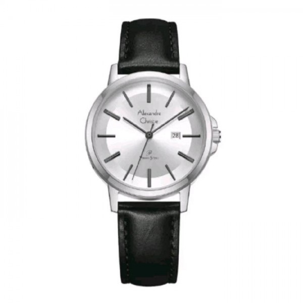 Alexandre Christie AC 1036 Silver White Leather Lady LDLSSSL
